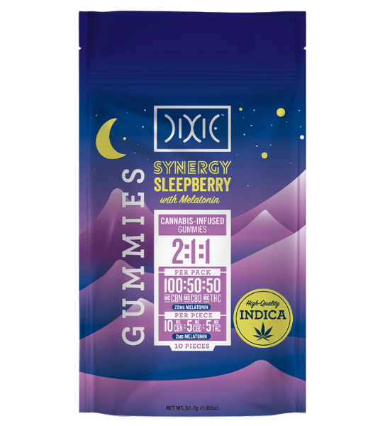 DIXIE - Sleepberry Synergy Gummies 2:1:1 CBN:CBD:THC - 100/50/50mg - Edible image 1