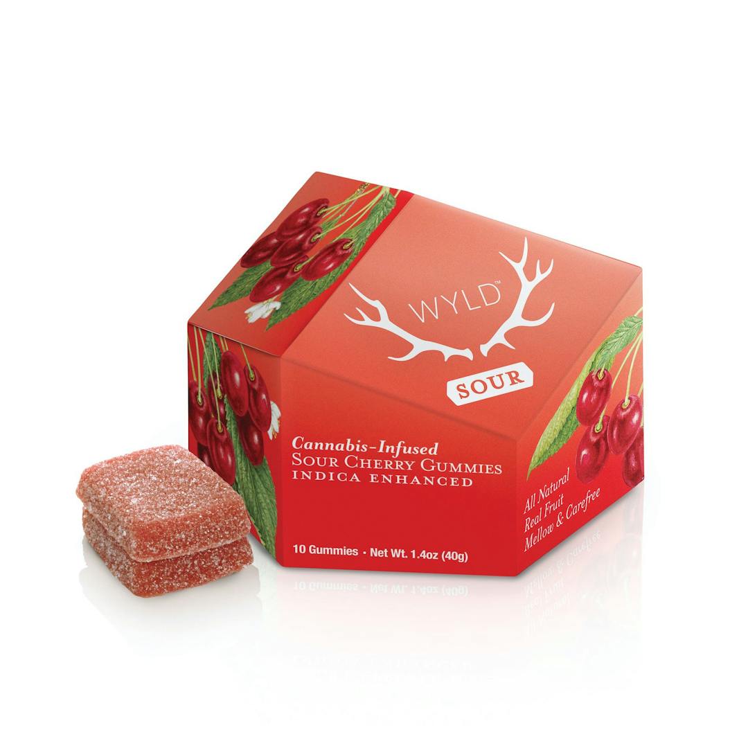 WYLD - Sour Cherry 10pk Gummies - 100mg - Edible image 1