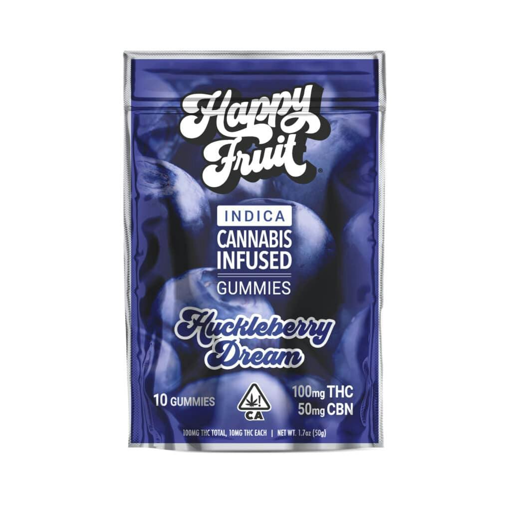 HAPPY FRUIT - Huckleberry Dream Gummies THC/CBN - 100mg/50mg - Edible image 1