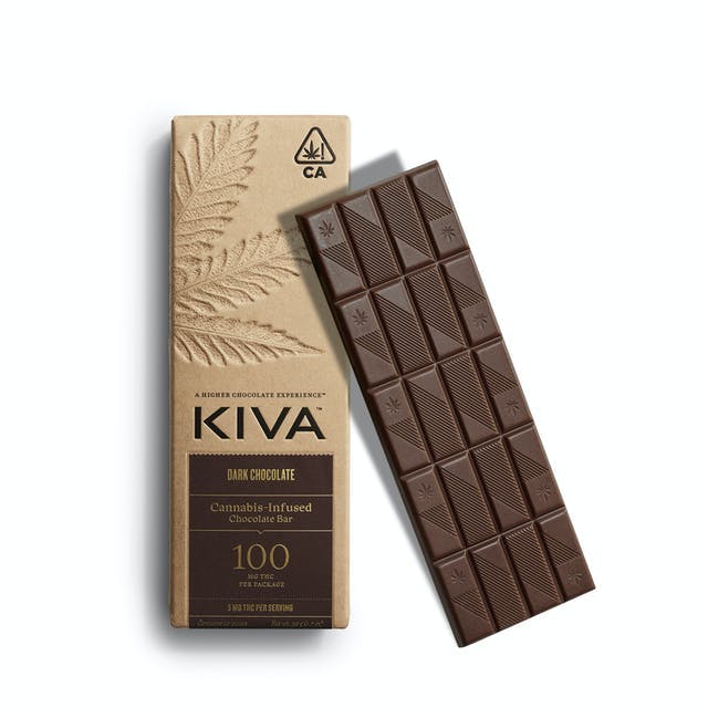 KIVA - Dark Chocolate Bar - 100mg - Edible image 1