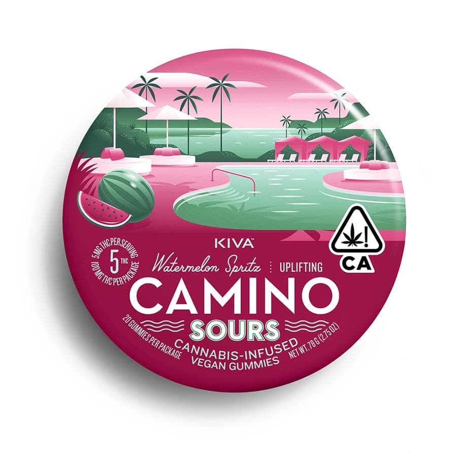 KIVA - Sour Watermelon Spritz Camino Gummies - 100mg - Edible