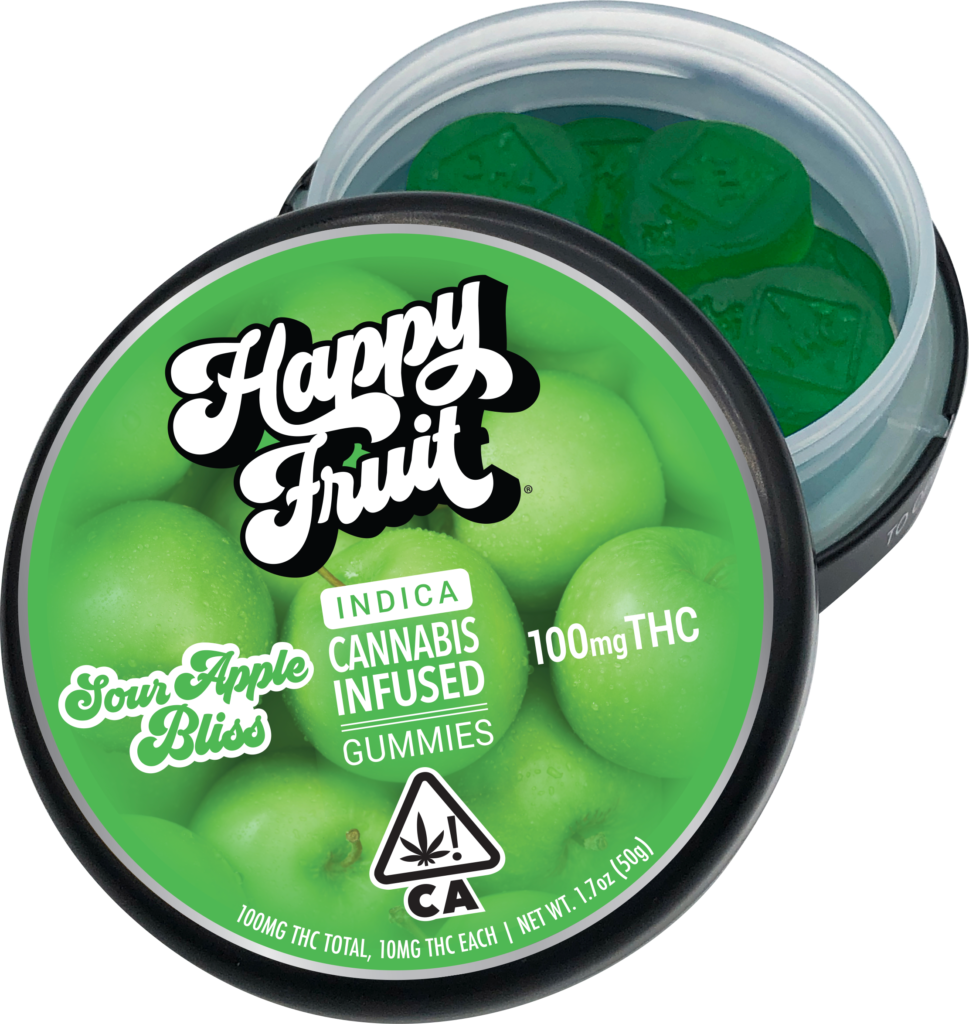 HAPPY FRUIT - Sour Apple Bliss Gummies - 100mg - Edible image 1