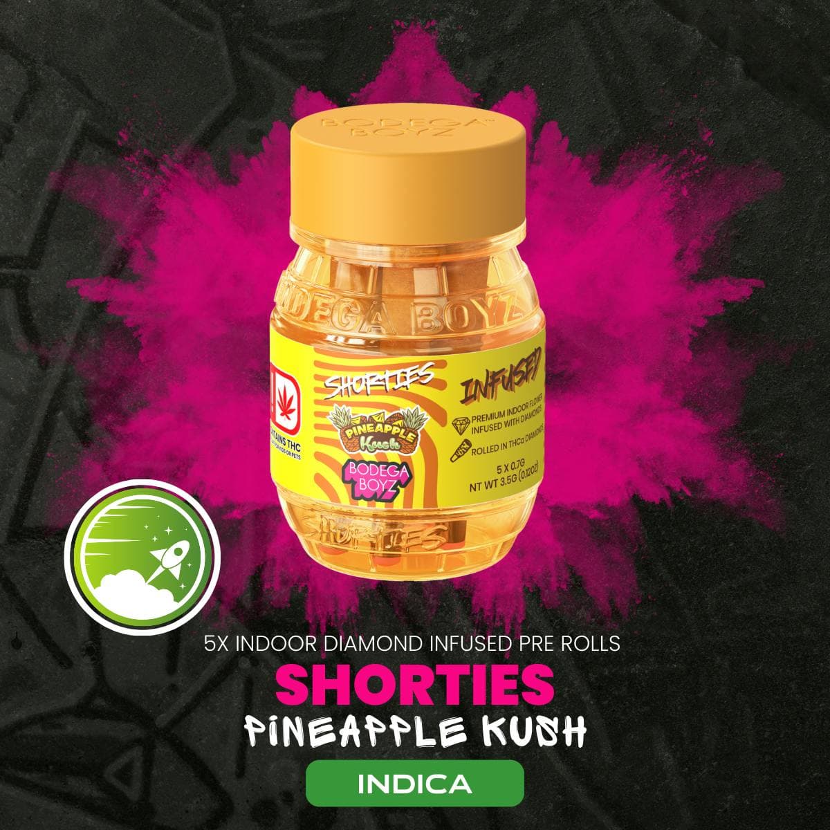 BODEGA BOYZ -Pineapple Kush Shorties Infused 5pk - 3.5g - Preroll