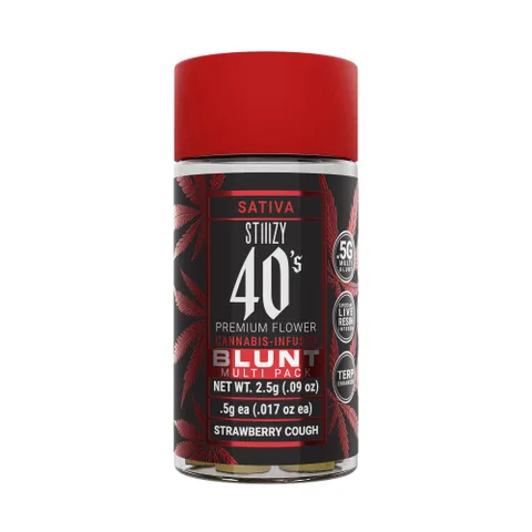 STIIIZY - Strawberry Cough Infused 40's Mini Blunt 5pk - 2.5g - Preroll